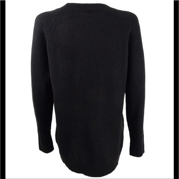 Calvin Klein Black Scoop Neck Gold Buttons Sweater SzL Long Sleeves & Loose Fit - Picture 6 of 13